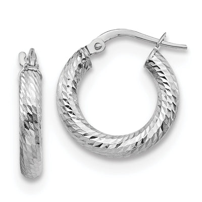 14k White Gold D.C Round Hoop Earrings at $ 142.61 only from Jewelryshopping.com