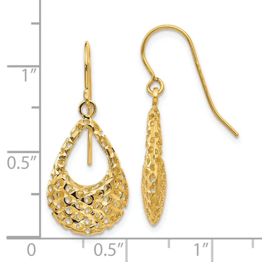 14k Yellow Gold Shepherd Hook Earrings