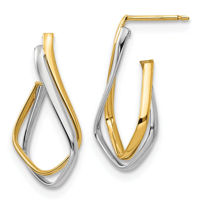 Leslie 14k Two Tone Gold Polished Post Earrings at $ 317.15 only from Jewelryshopping.com