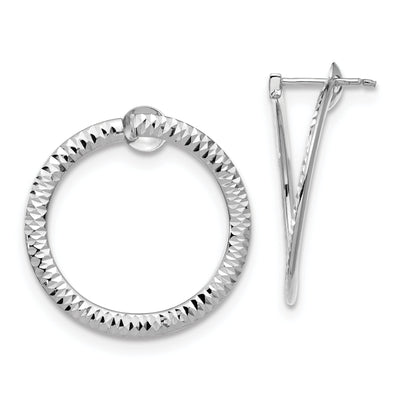 14K White Gold D.C Flexible Post Hoop Earrings at $ 259.61 only from Jewelryshopping.com