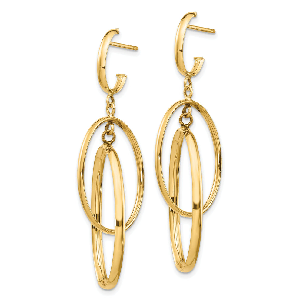 14k Yellow Gold Polished Post Dangle Earrings