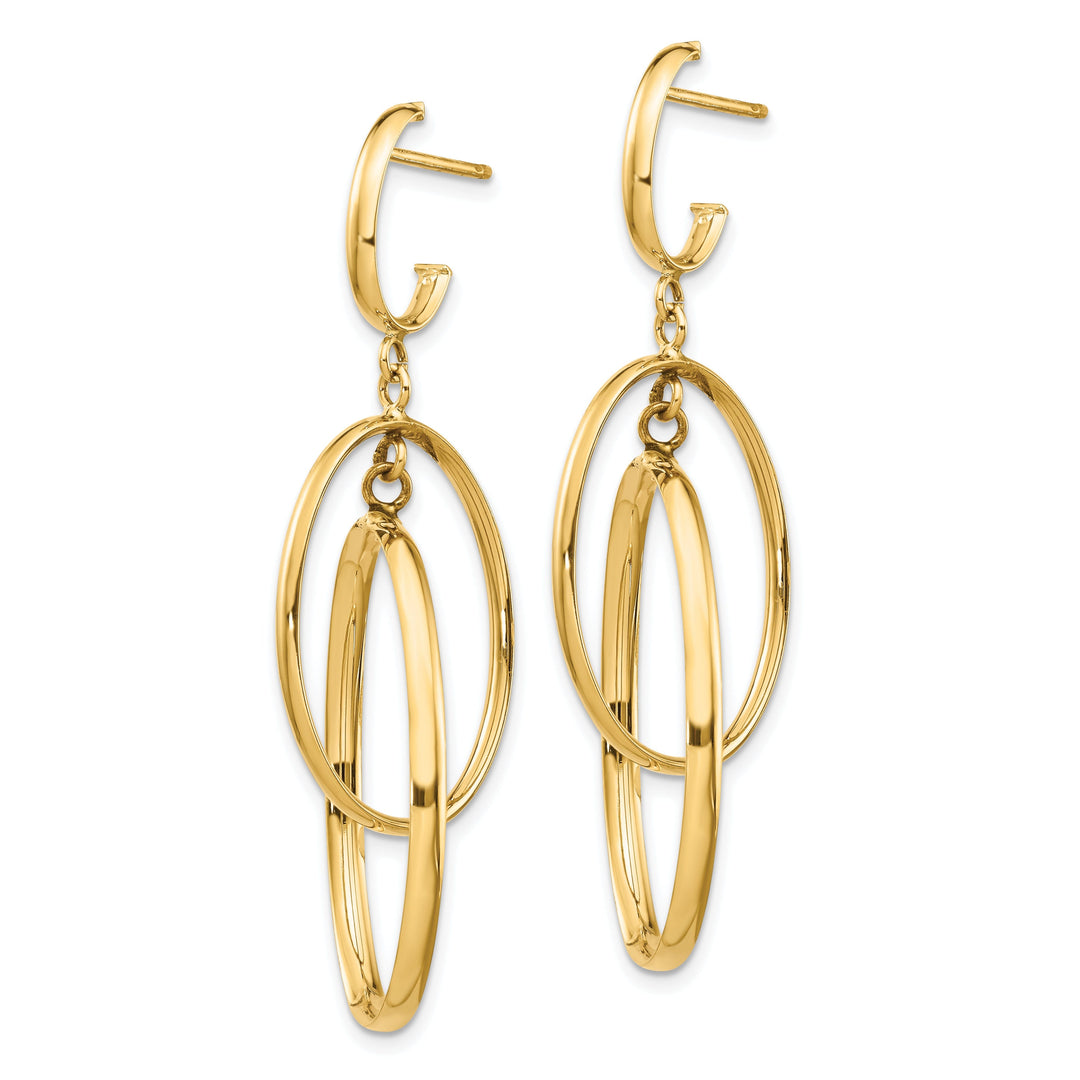 14k Yellow Gold Polished Post Dangle Earrings