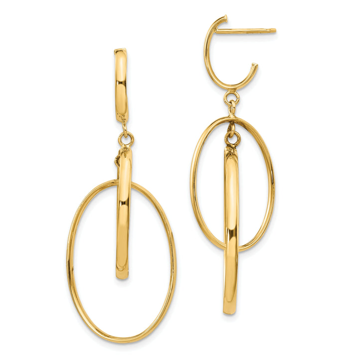 14k Yellow Gold Polished Post Dangle Earrings