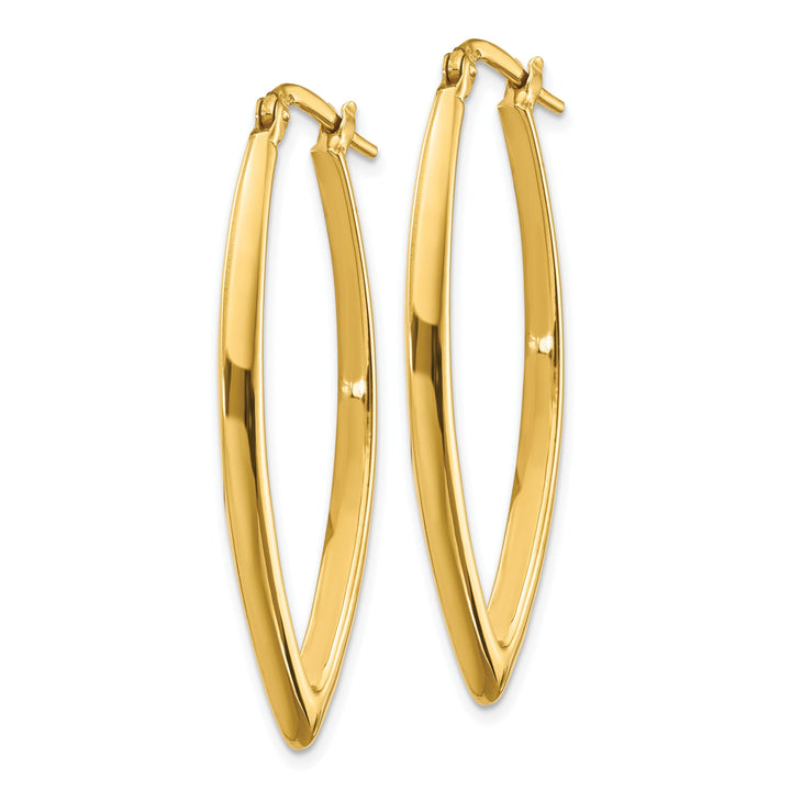 14k Yellow Gold Polished Fancy Hoop Earrings