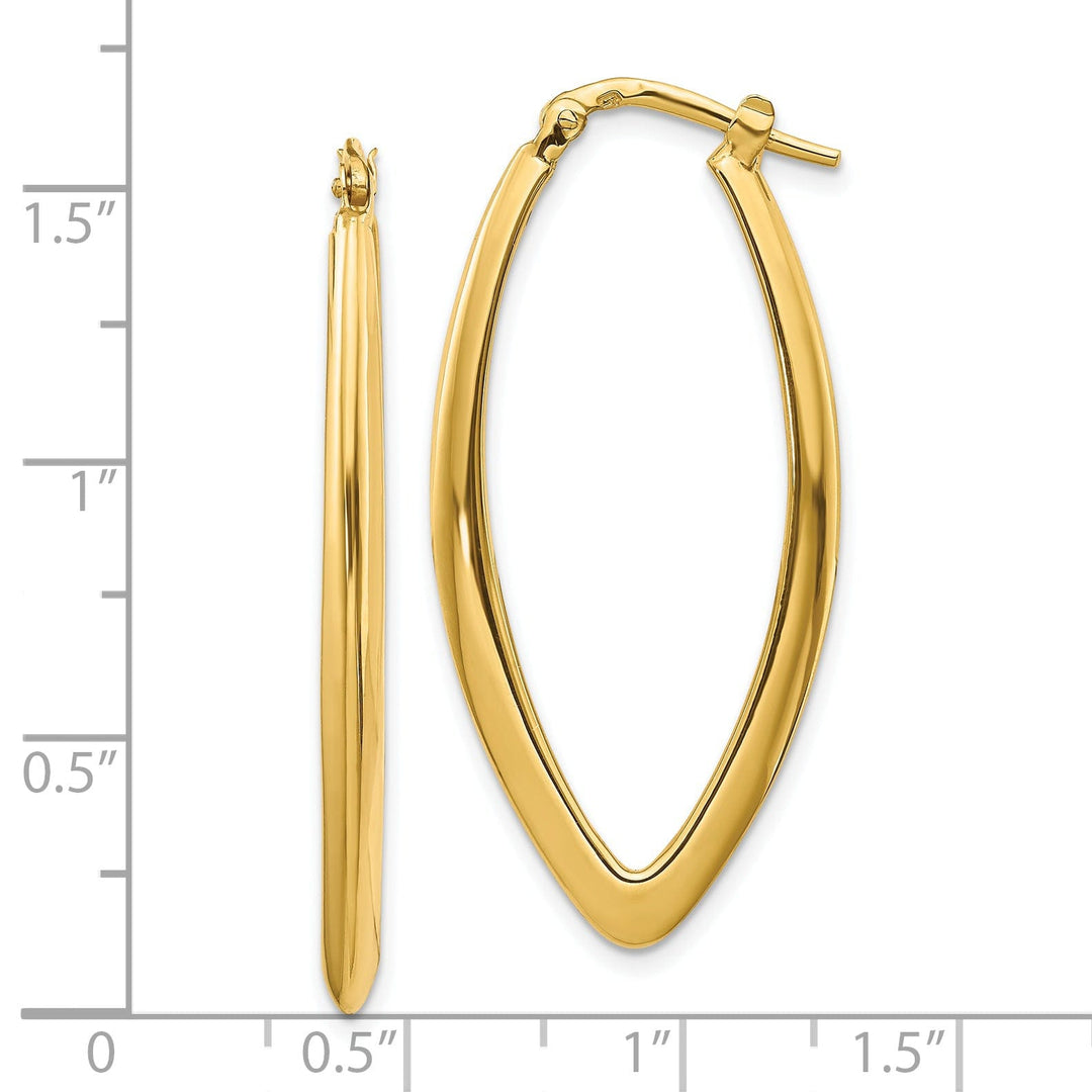 14k Yellow Gold Polished Fancy Hoop Earrings