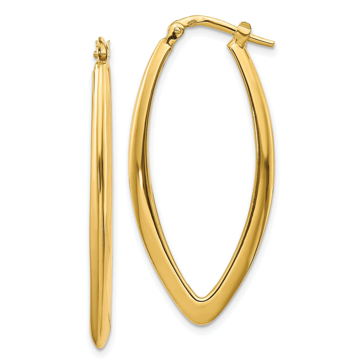 14k Yellow Gold Polished Fancy Hoop Earrings