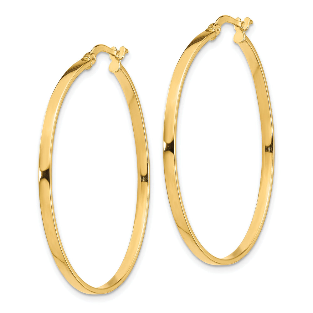 14k Yellow Gold 2mm Polished Hoop Earrings