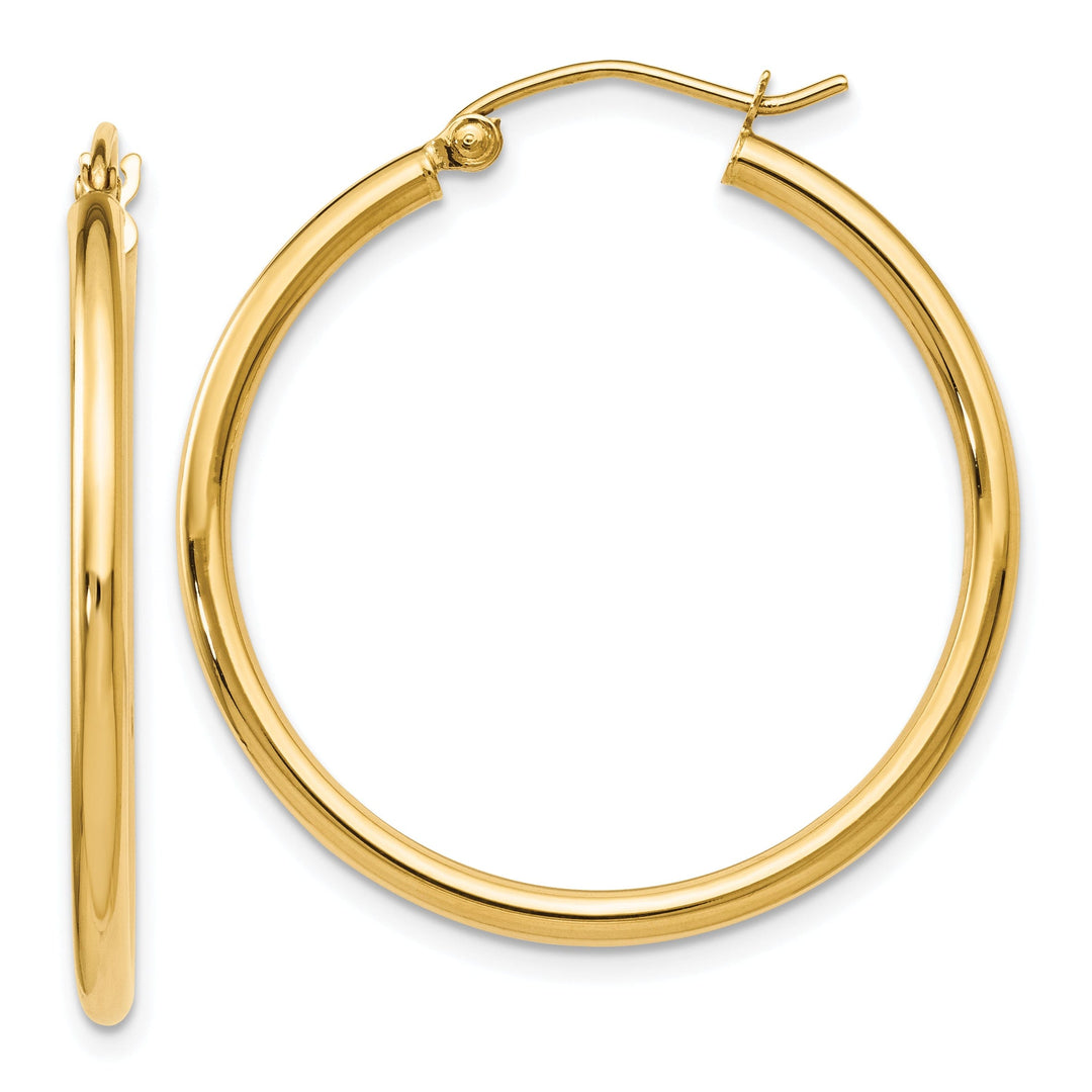 14k Yellow Gold 2mm Hoop Earrings