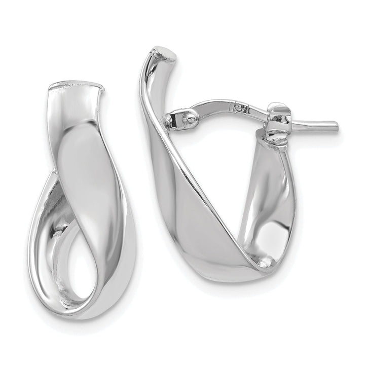 14k White Gold Omega Back Hoop Earrings