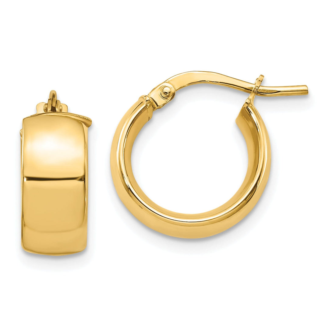14k Yellow Gold 6mm High Polished Hoop Earrings