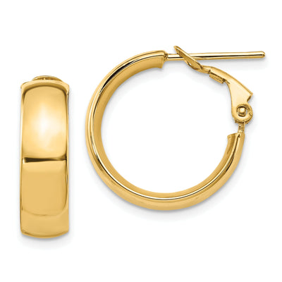 14k Yellow Gold 6mm Omega Back Hoop Earrings at $ 325.36 only from Jewelryshopping.com