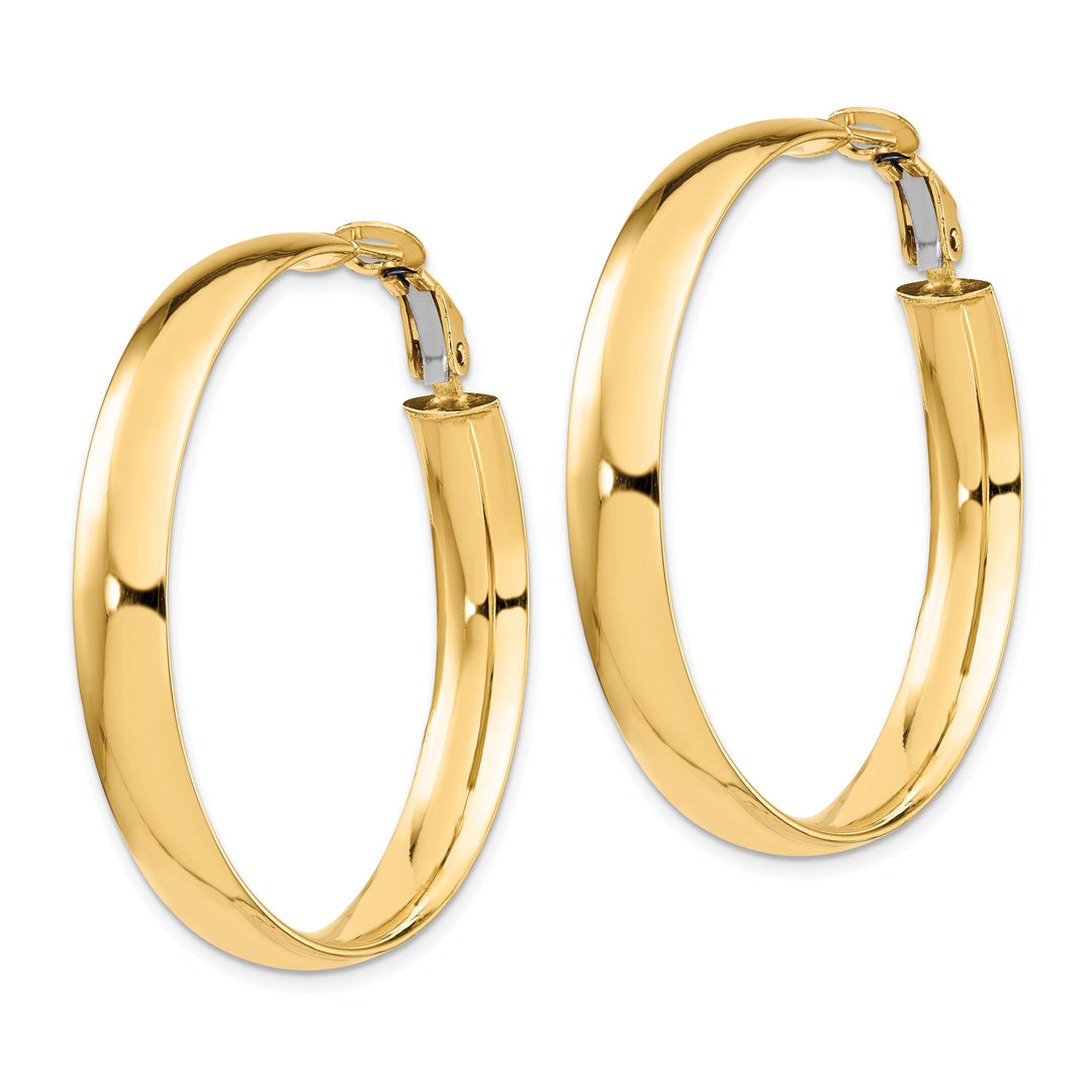 14k Yellow Gold Polished Omega Hoop Earrings