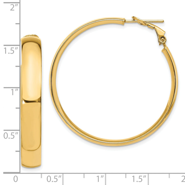 14k Yellow Gold Polished Omega Hoop Earrings