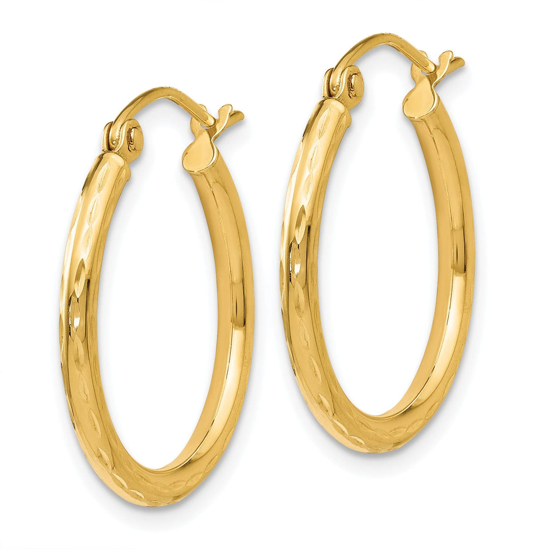 14k Yellow Gold Hinged Hoop Earrings