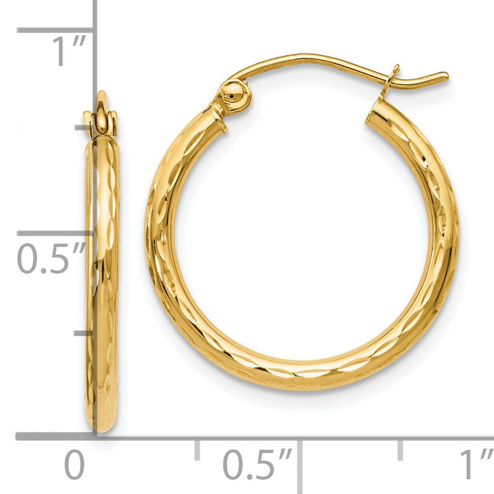 14k Yellow Gold Hinged Hoop Earrings