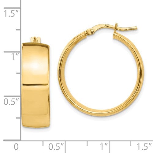 14k Yellow Gold 8mm High Polished Hoop Earrings