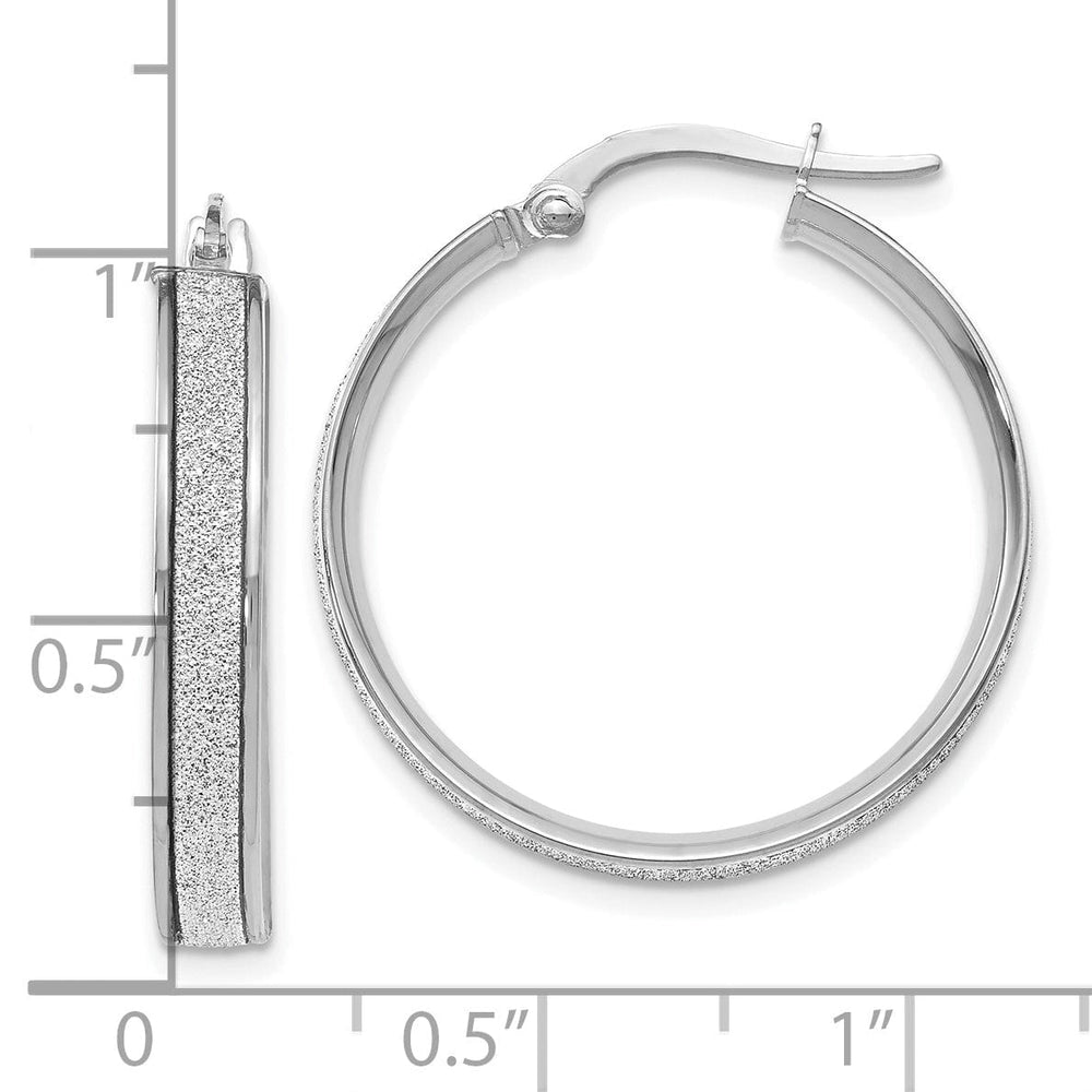 14k White Gold Glimmer Infused Hoop Earrings