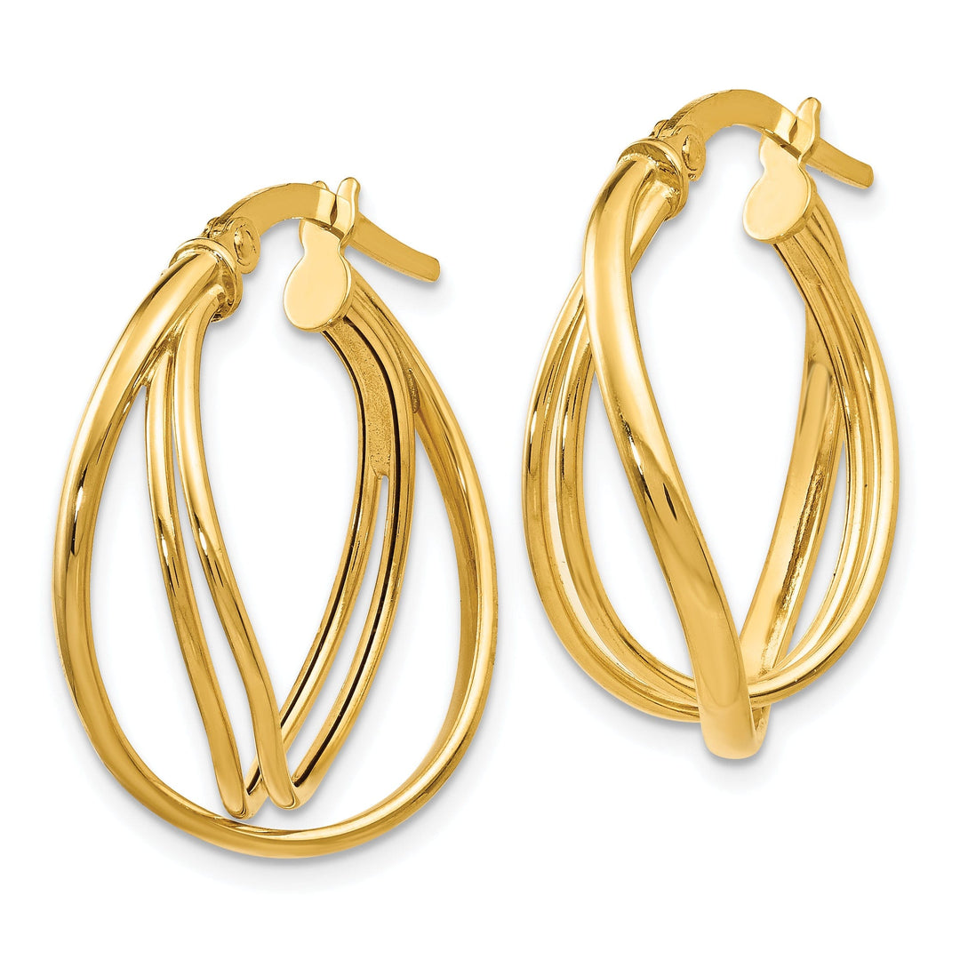 14k Yellow Gold Twist Hoop Earrings