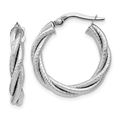 14k White Gold Triple Twist Hoop Earrings at $ 196.91 only from Jewelryshopping.com