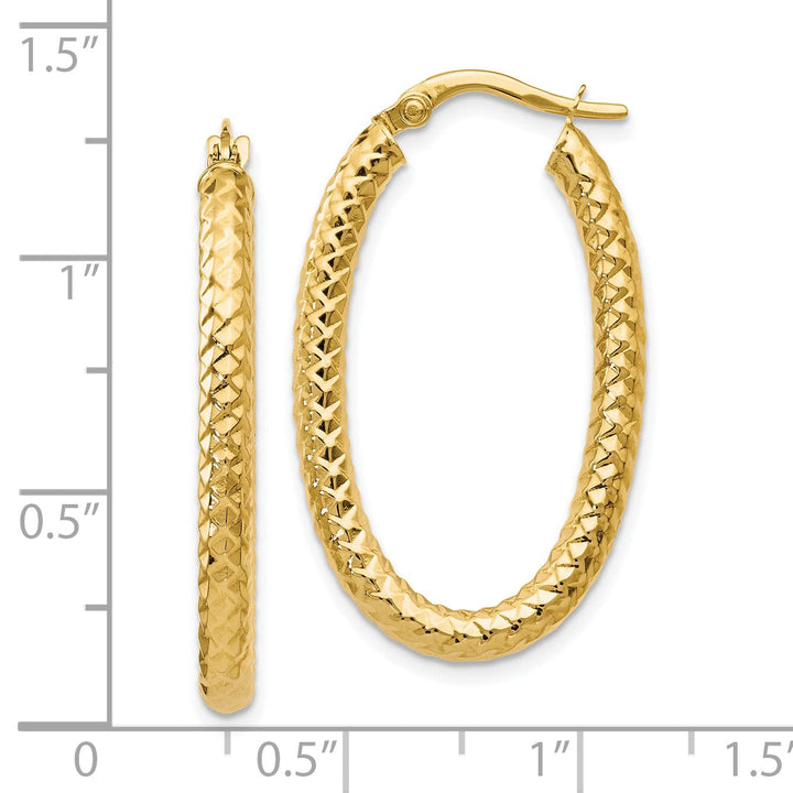 14k Yellow Gold Forever Lite Oval Hoop Earrings