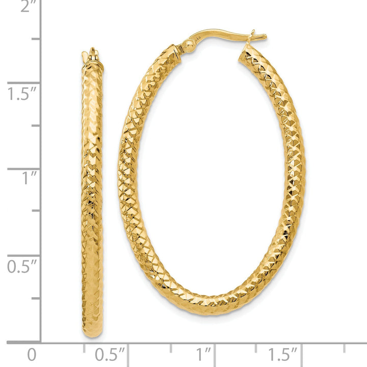 14k Yellow Gold Forever Lite Oval Hoop Earrings