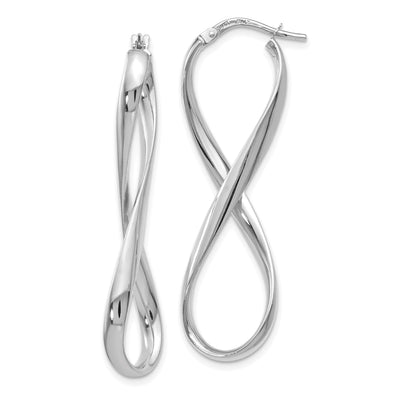 14k White Gold Infinity Hoop Earrings at $ 288.41 only from Jewelryshopping.com