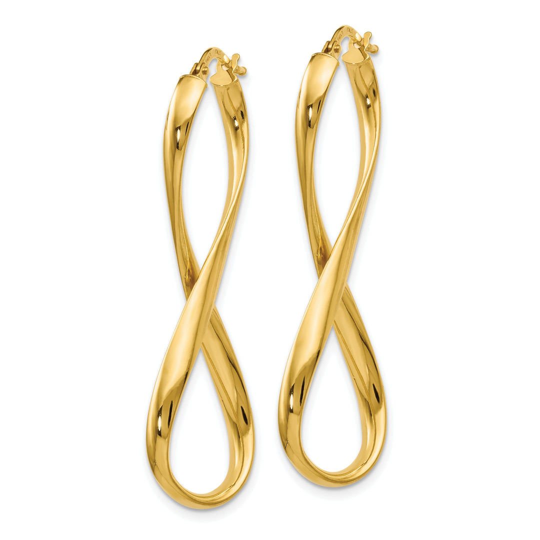 14k Yellow Gold Infinity Hoop Earrings