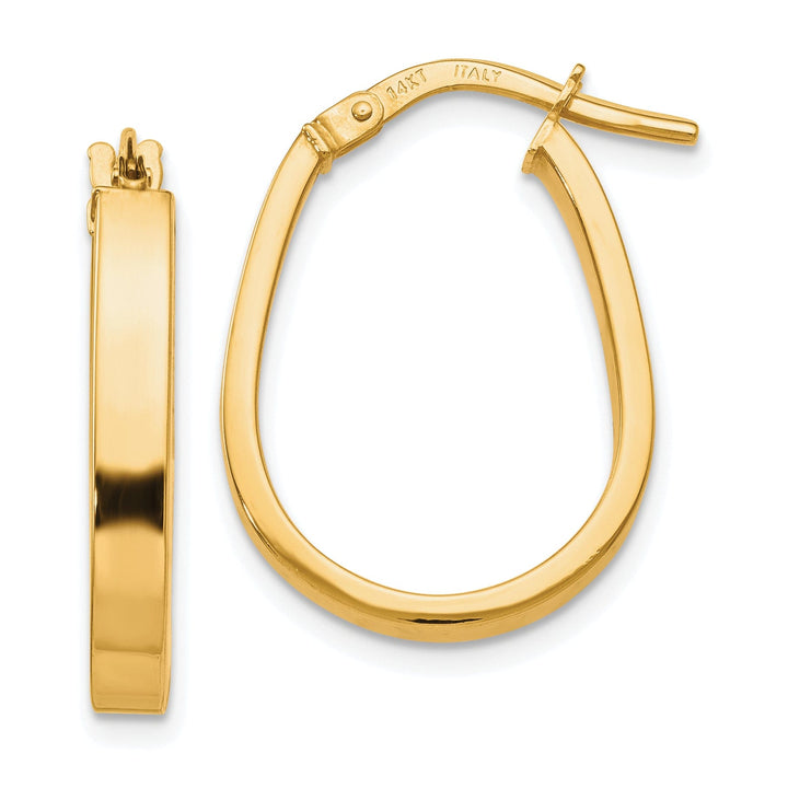 14k Yellow Gold UShape Hoop Earrings