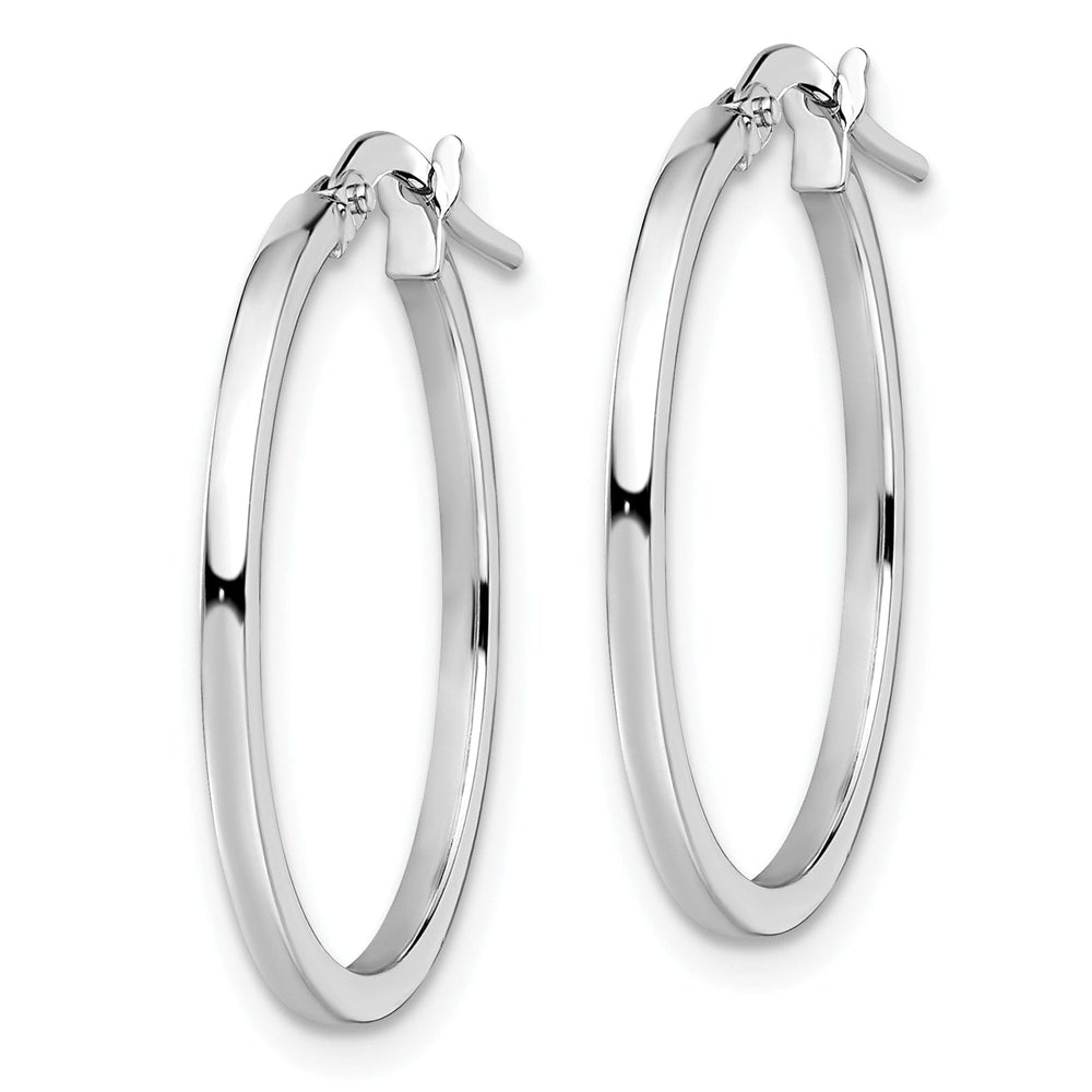 14k White Gold Hinged Hoop Earrings