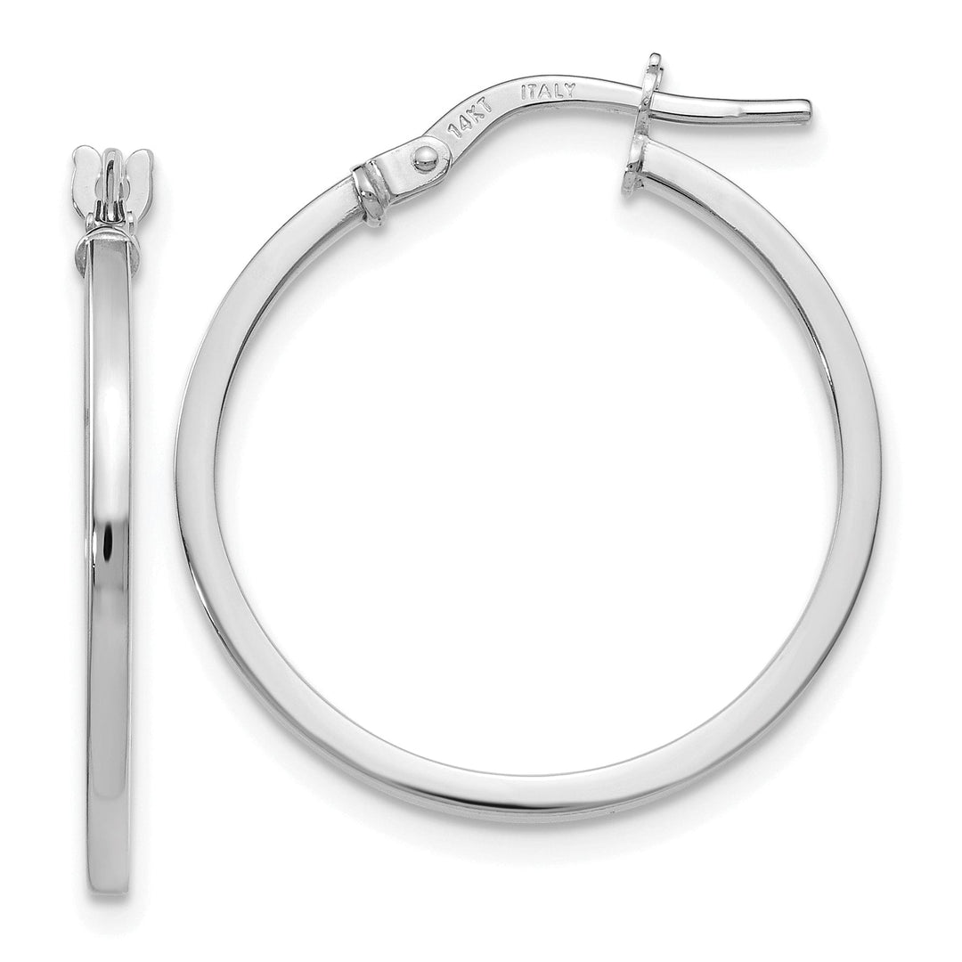 14k White Gold Hinged Hoop Earrings