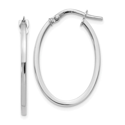 14k White Gold Oval Hoop Earrings at $ 121.55 only from Jewelryshopping.com