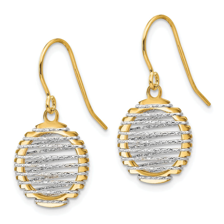 14k Two tone Wire Dangle Earrings