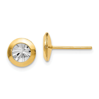 14k Two tone Rhodium Post Earrings at $ 129.58 only from Jewelryshopping.com