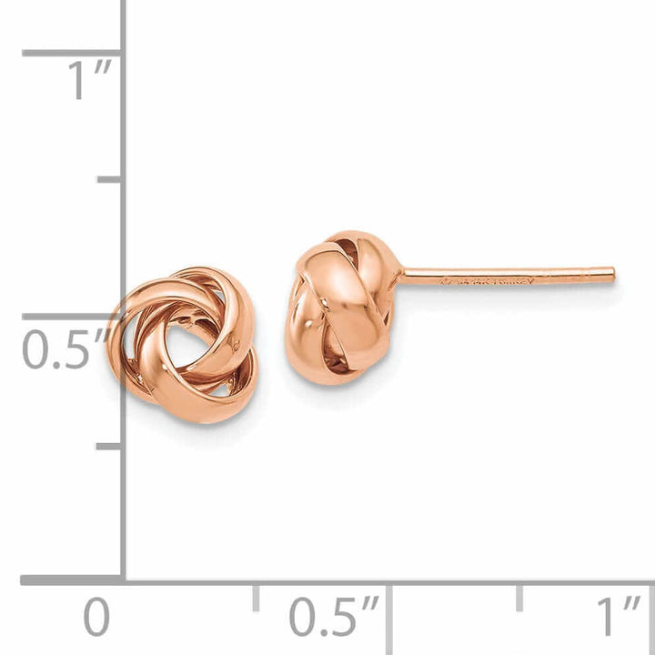 14k Rose Gold Polished Finish Post Earrings