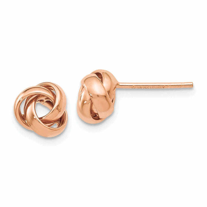 14k Rose Gold Polished Finish Post Earrings