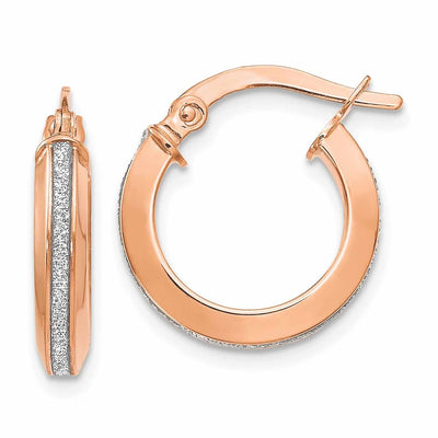 14k Rose Gold Glimmer Infused Hoop Earrings at $ 169.58 only from Jewelryshopping.com