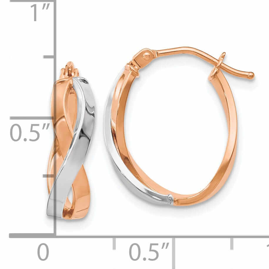 14k Rose Gold Hinged Hoop Earrings