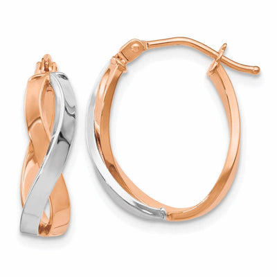 14k Rose Gold Hinged Hoop Earrings at $ 183.24 only from Jewelryshopping.com