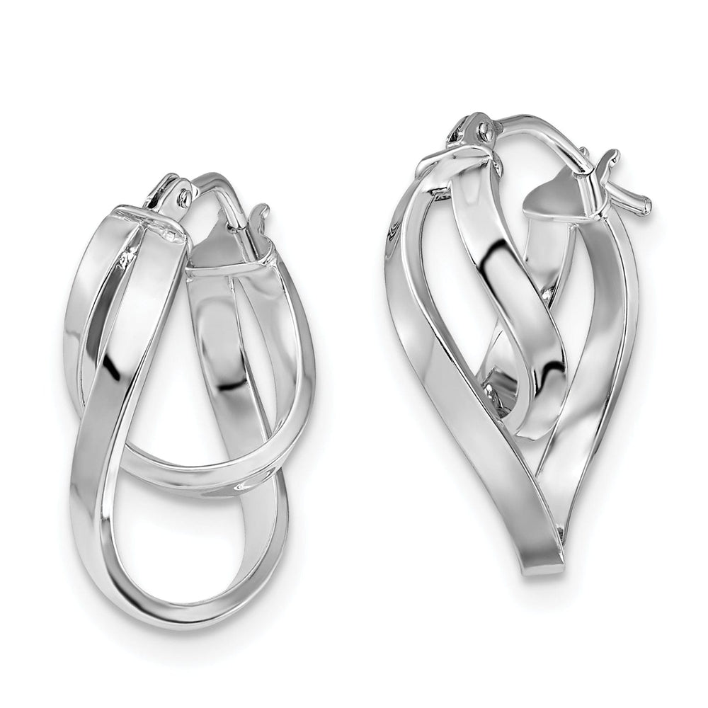 14k White Gold Hinged Hoop Earrings