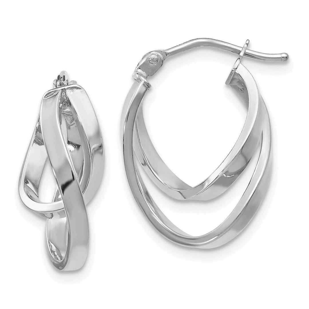 14k White Gold Hinged Hoop Earrings