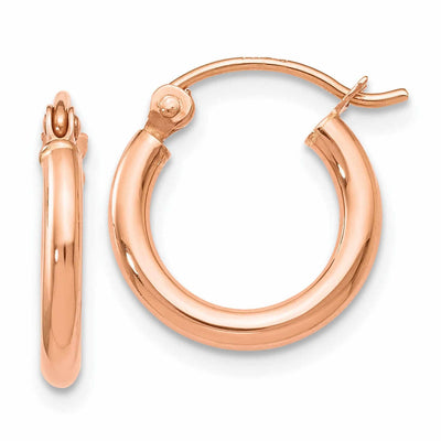 14k Rose Gold 2mm Hoop Earrings at $ 91.53 only from Jewelryshopping.com