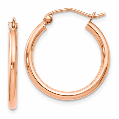 14k Rose Gold 2mm Hoop Earrings at $ 137.58 only from Jewelryshopping.com
