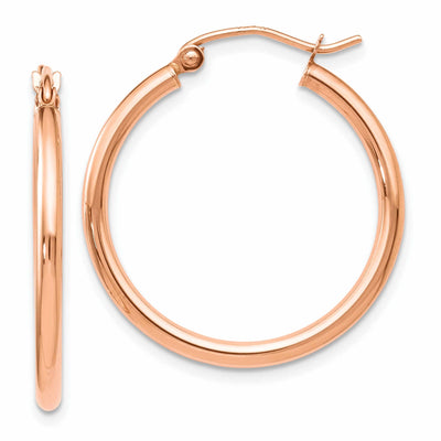 14k Rose Gold 2mm Hoop Earrings at $ 173.21 only from Jewelryshopping.com