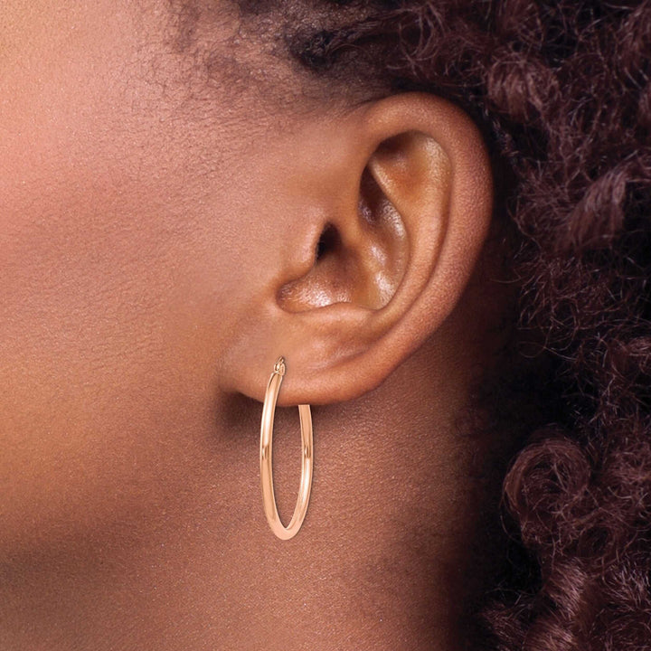 14k Rose Gold 2mm Hoop Earrings