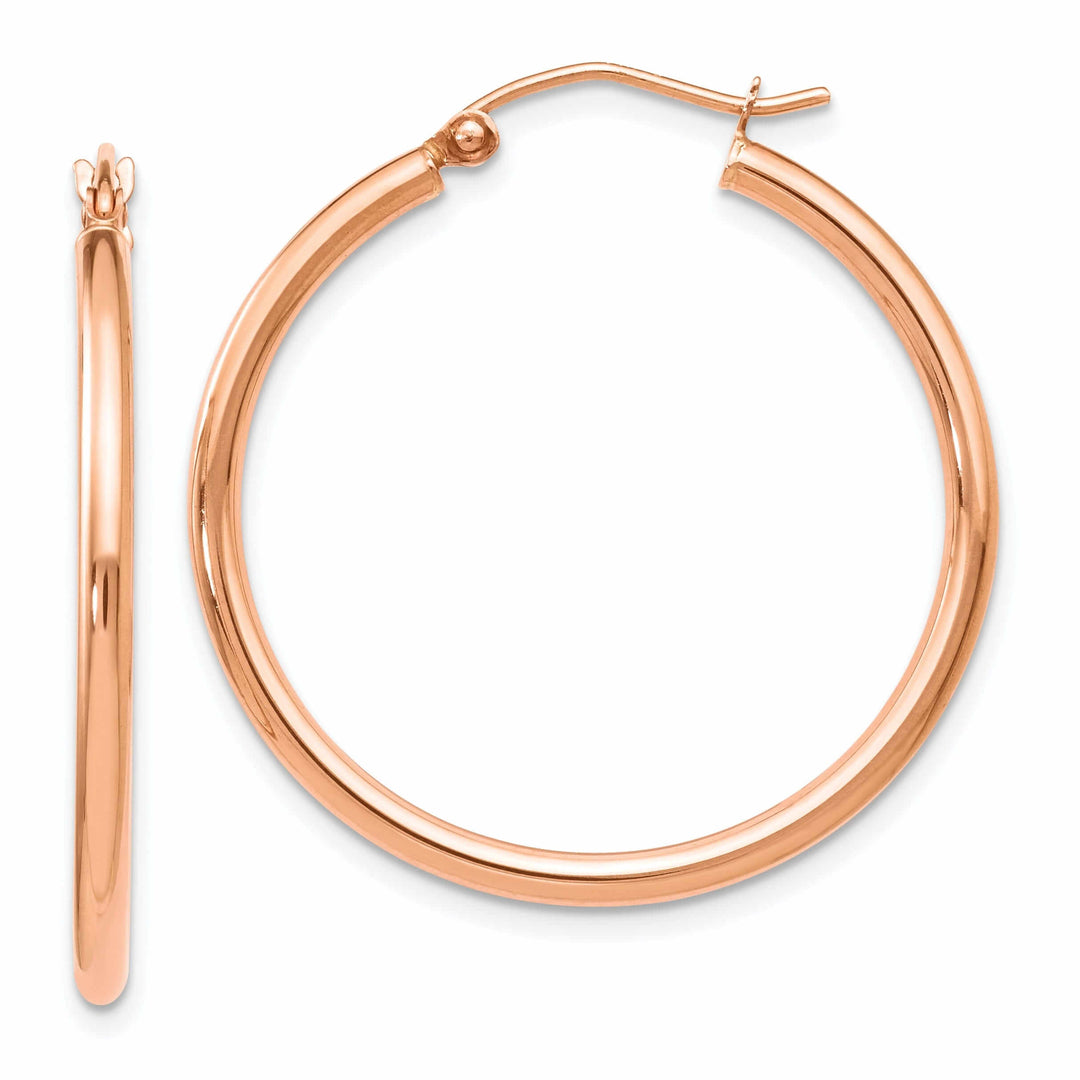 14k Rose Gold 2mm Hoop Earrings