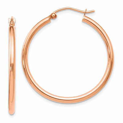 14k Rose Gold 2mm Hoop Earrings at $ 200.23 only from Jewelryshopping.com