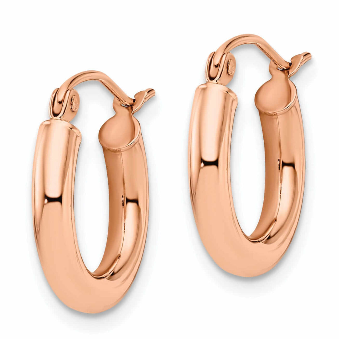 14k Rose Gold 3mm Hoop Earrings