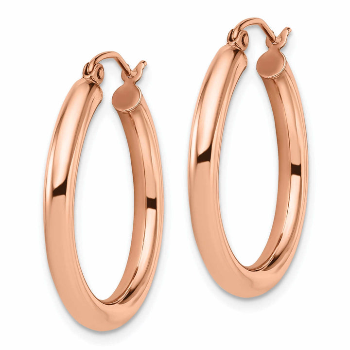 14k Rose Gold 3mm Hoop Earrings