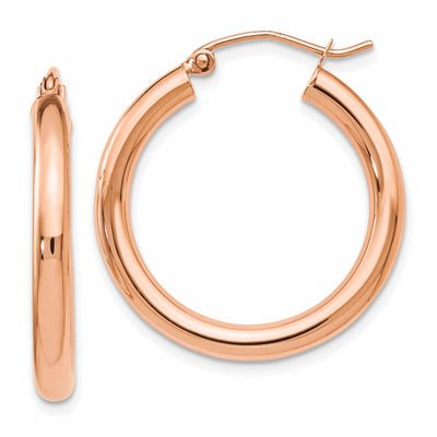 14k Rose Gold 3mm Hoop Earrings at $ 210.07 only from Jewelryshopping.com