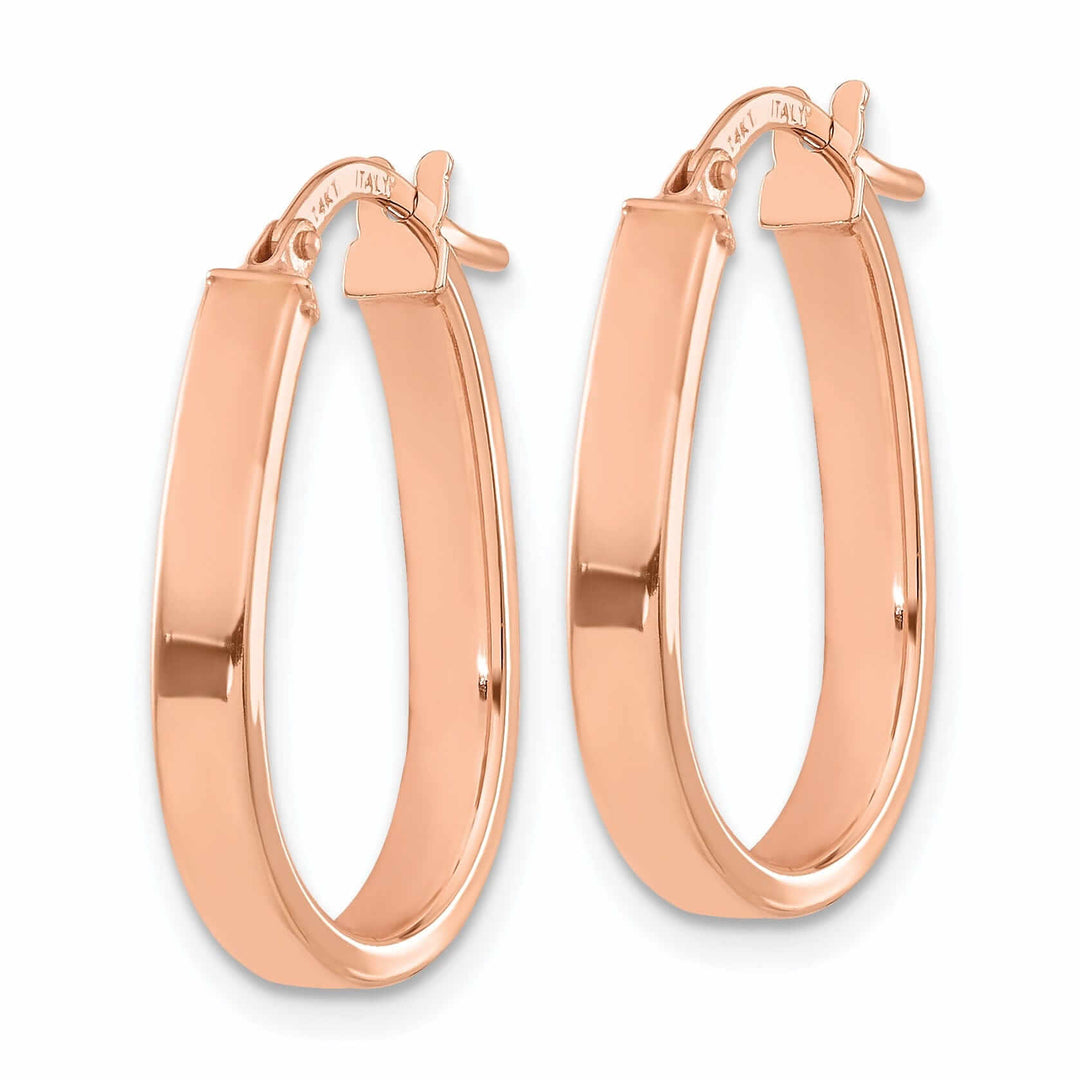 14k Rose Gold U Shape Hoop Earrings